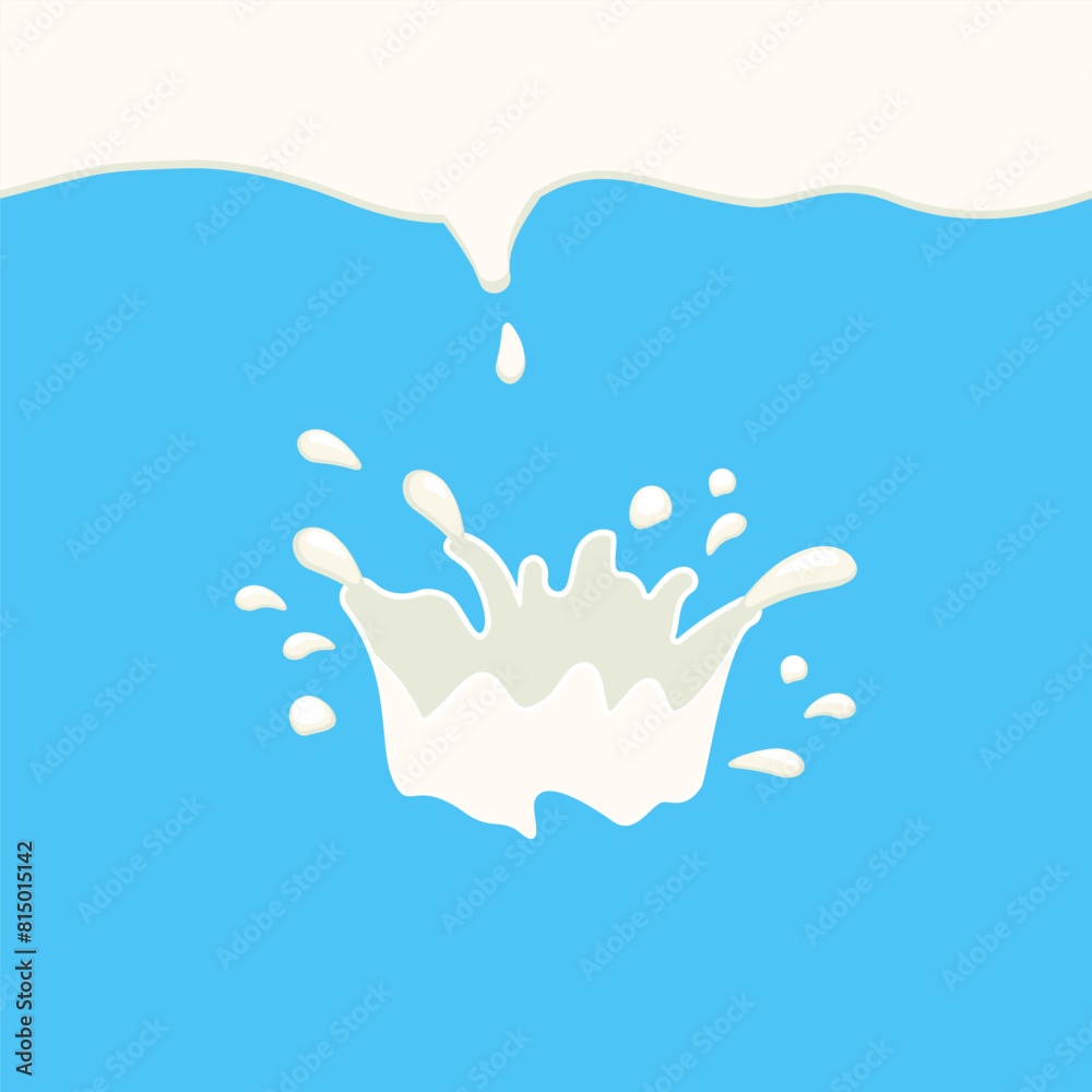 Obraz premium Milk splash and a seamless wave of flowing milk vector illustration
