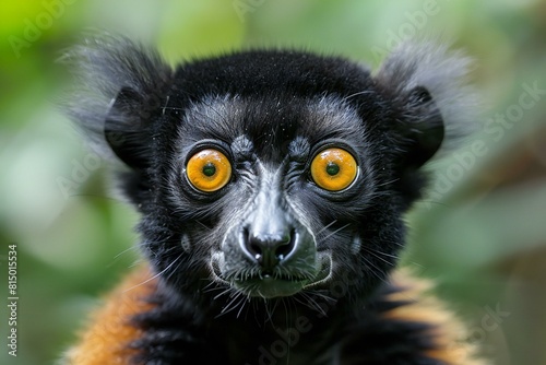 Close up of a ring-tailed lemur (Varecia rubra) photo