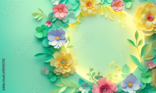 Paper Cut Floral Circle with Illumination