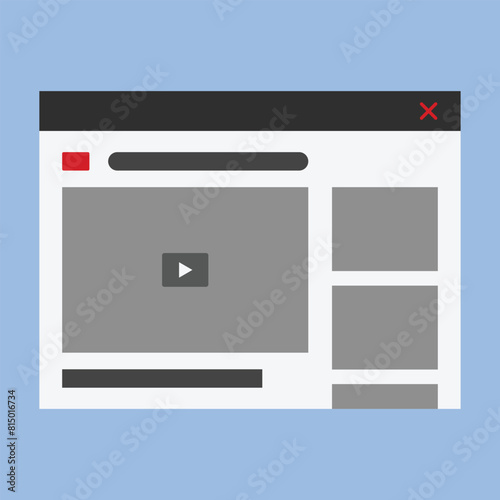 Youtuber Video Streaming Site Vector Icon. video content streaming site illustration vector