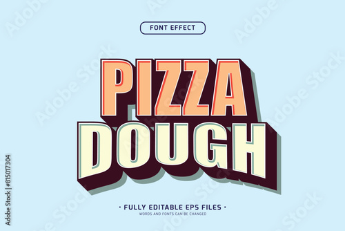 3d simple minimalist font style with pizza dough text editable text effect
