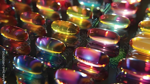 AuroraInspired Immunosuppressants on a Lacquered Tray A Radiant Vision of Modern Pharmaceuticals photo