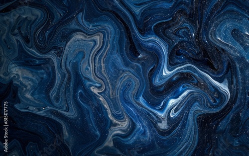 Deep blue swirling marble patterns with shimmering textures.