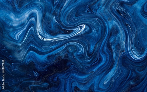 Deep blue swirling marble patterns with shimmering textures.