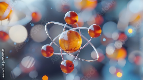 3D Rendering of a Manganese Atom Showcasing its Electron and Industrial Applications