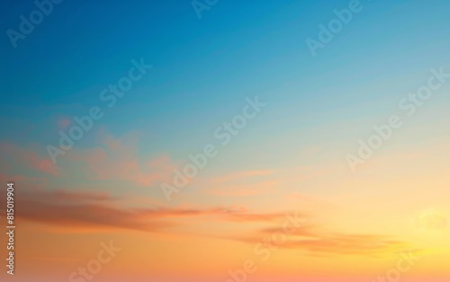 Gradient sky with shades of blue fading into a warm orange. © OLGA