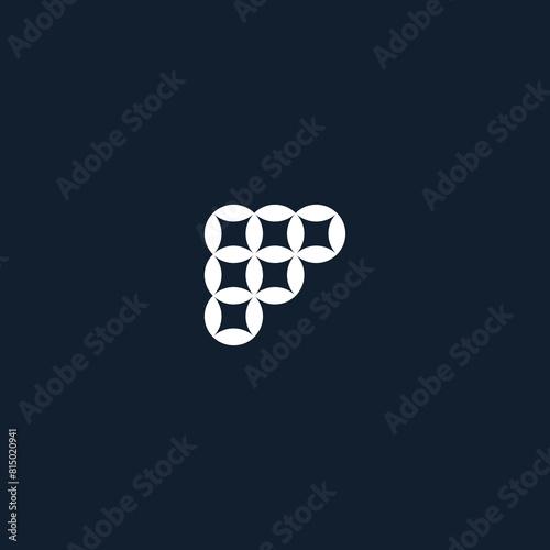 letter F geometric with cool patterns