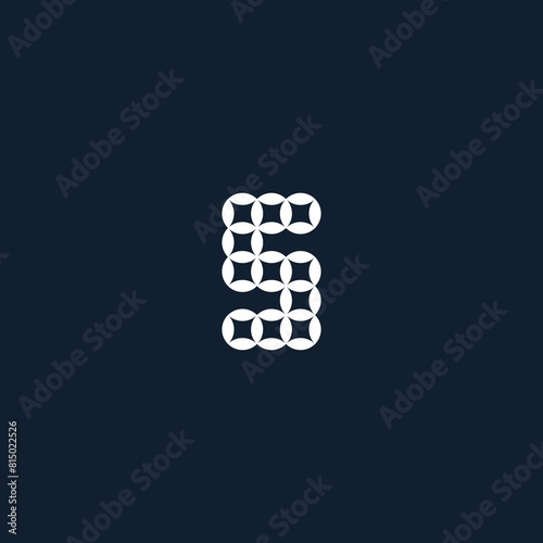 letter S geometric with cool patterns