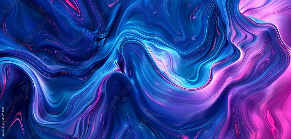 Obraz premium Abstract fluid dynamics illustrated with streams of cyan and magenta.