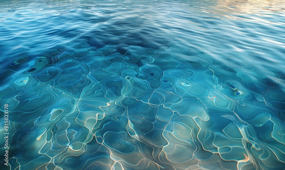 Closeup view on water surface with sunset light on it Closeup view on water surface with sunset light on it