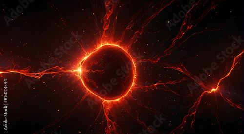 Abstract image of space red hell or evil dark energy  dark energy aura concept  