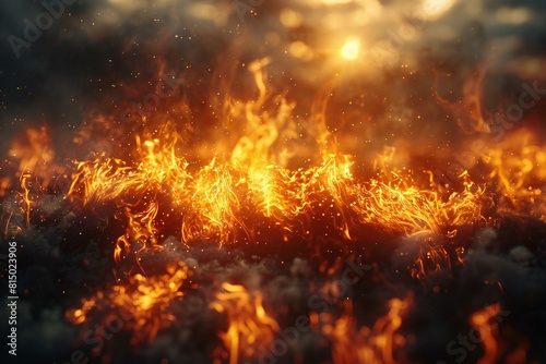 A close up of flames in the image, high quality, high resolution