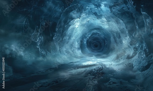Glacial ice cave background photo