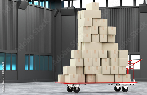 A large stack of cardboard ...