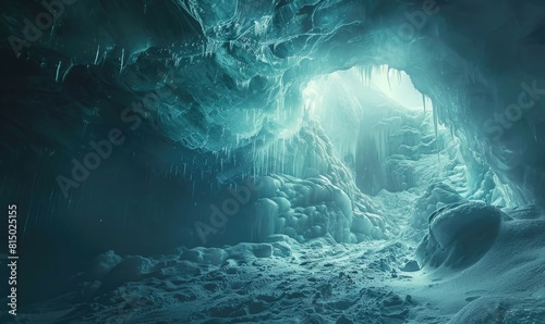 Subpolar ice cave interior background photo