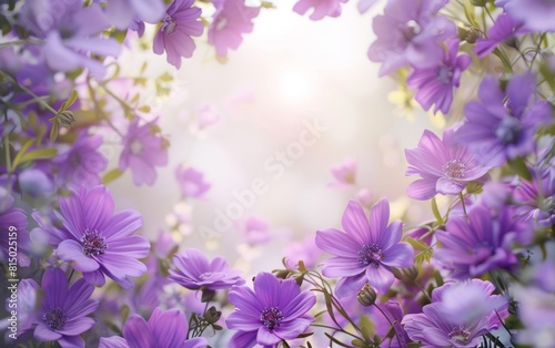 Soft purple flowers framing a gentle glowing center.