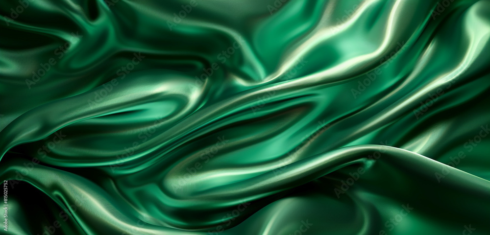 Fluid motion backdrop with silky emerald green waves. Fluid motion backdrop with silky emerald green waves.