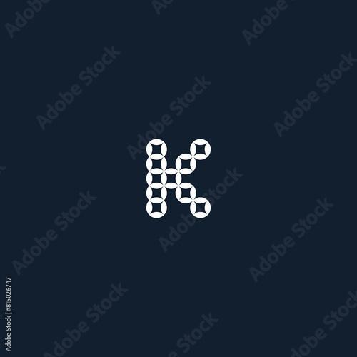 letter K geometric with cool patterns