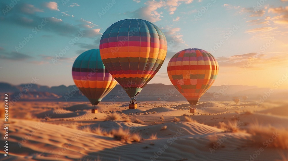 Fototapeta premium Hot air balloon flying mountain valley Göreme National Park and the Rock Sites of Cappadocia Turkey
