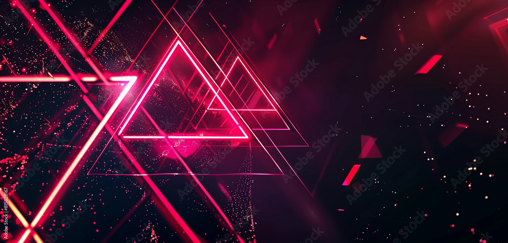 Innovative crimson triangles with neon for tech-themed visuals. Innovative crimson triangles with neon for tech-themed visuals.