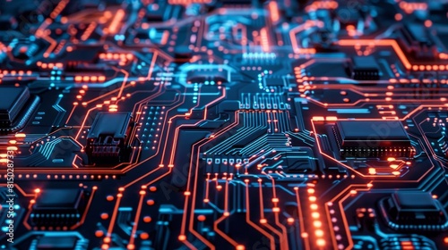 futuristic digital electric tech circuit board pattern background hyper realistic 