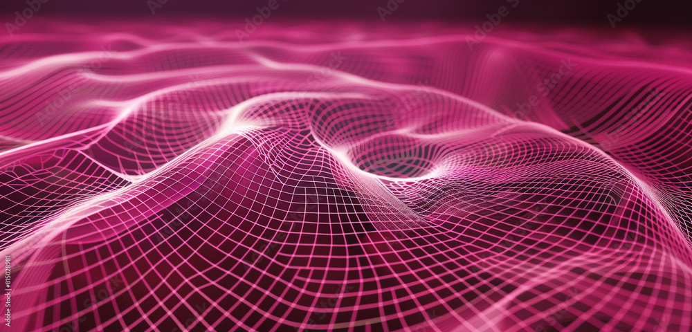 Fototapeta premium Captivating magenta fractal grid swirling mesmerizingly, ideal for dynamic designs.