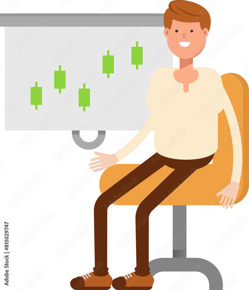 Man Character Presenting Candlestick Chart
Man Character Presenting Candlestick Chart