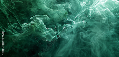 Harmonious movement of ethereal jade green smoke, ideal for natural themes. © Ikram