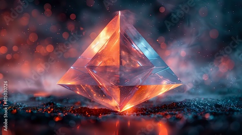 Holographic Geometry: 3D Prism Artwork in Space photo