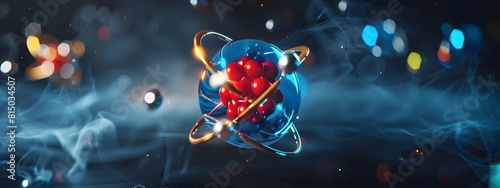 3D Representation of a Technetium Atom Showcasing Its Electron and Applications in Medical Imaging photo