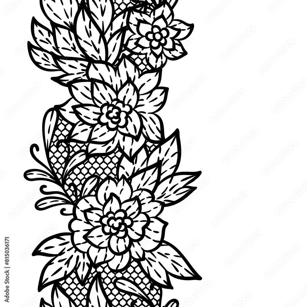 Lace pattern with flowers. Embroidery handmade decoration. Lace pattern with flowers. Embroidery handmade decoration.