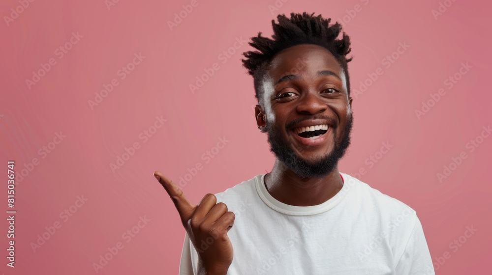 Joyful Man Pointing with Enthusiasm Joyful Man Pointing with Enthusiasm