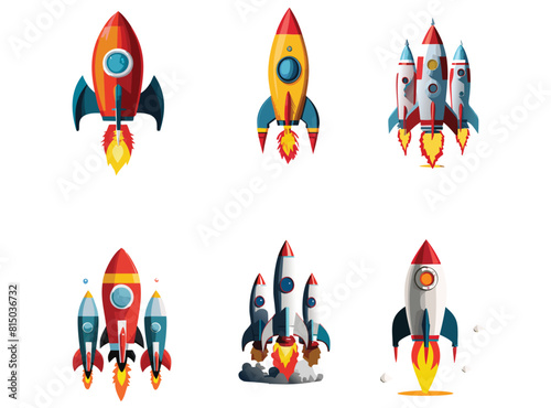 set of space rocket