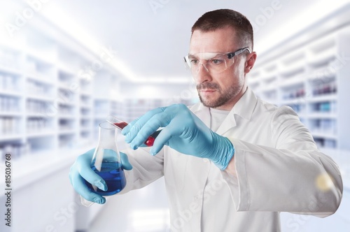 Medical Laboratory Scientist Conducting Experiment. photo