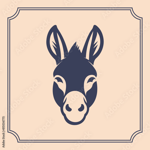 donkey head silhouette logo style illustration © immortality