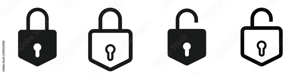 Locks icons set. Locked and unlocked vector icon set. Lock symbol isolated on white background. Padlock symbol. Privacy symbol vector illustration. eps 10 Locks icons set. Locked and unlocked vector icon set. Lock symbol isolated on white background. Padlock symbol. Privacy symbol vector illustration. eps 10