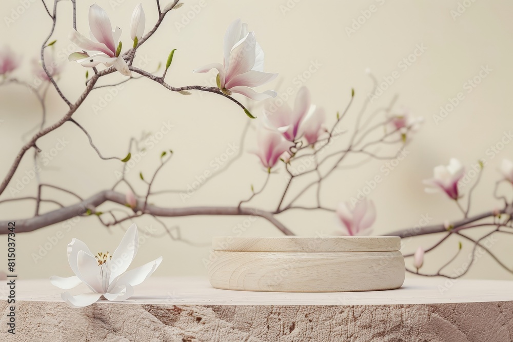 Marble podium for bathing product display on blurred bathroom background - generative ai. Beautiful simple AI generated image in 4K, unique. Marble podium for bathing product display on blurred bathroom background - generative ai. Beautiful simple AI generated image in 4K, unique.