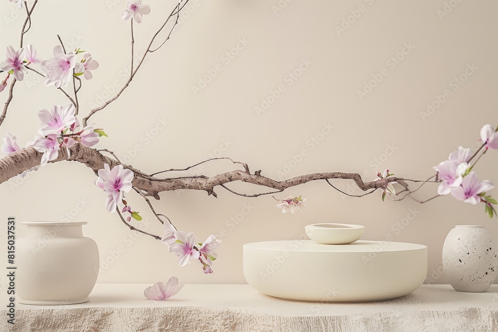 Marble podium for bathing product display on blurred bathroom background - generative ai. Beautiful simple AI generated image in 4K, unique. Marble podium for bathing product display on blurred bathroom background - generative ai. Beautiful simple AI generated image in 4K, unique.