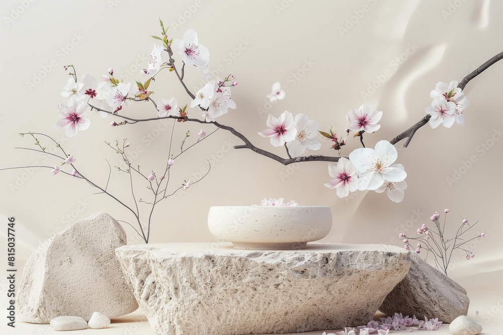 Marble podium for bathing product display on blurred bathroom background - generative ai. Beautiful simple AI generated image in 4K, unique. Marble podium for bathing product display on blurred bathroom background - generative ai. Beautiful simple AI generated image in 4K, unique.