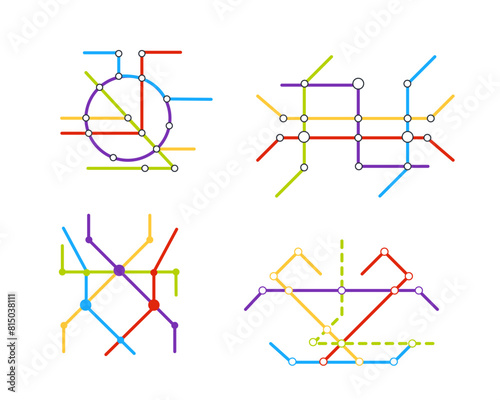 Metro subway city map. Underground transport system. Public transport