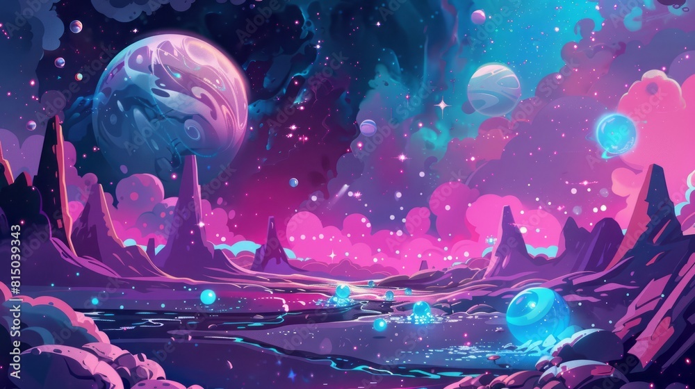 Naklejka premium Pop universe illustration background.