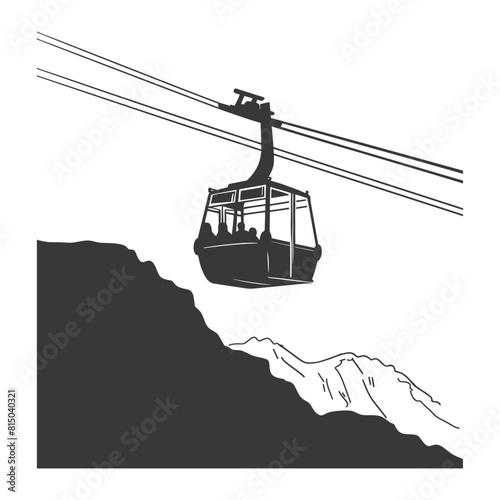 Silhouette Aerial tramway black color only