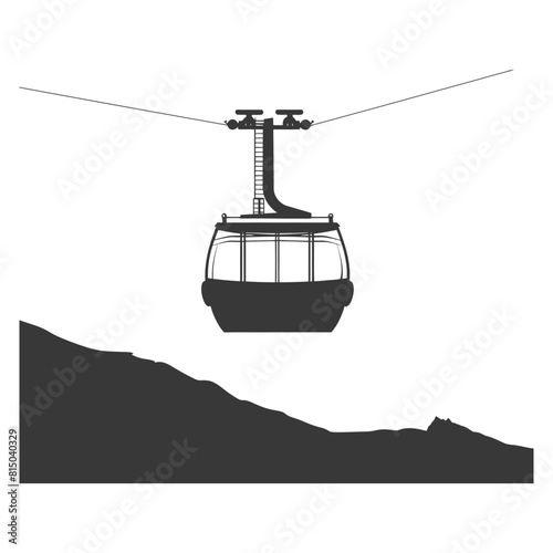 Silhouette Aerial tramway black color only