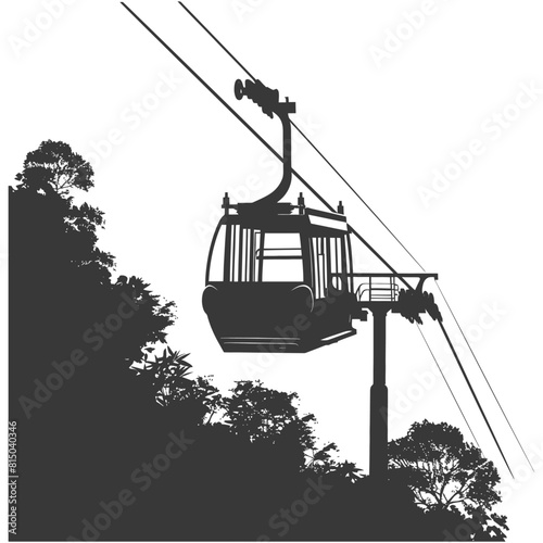 Silhouette Aerial tramway black color only