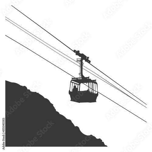 Silhouette Aerial tramway black color only