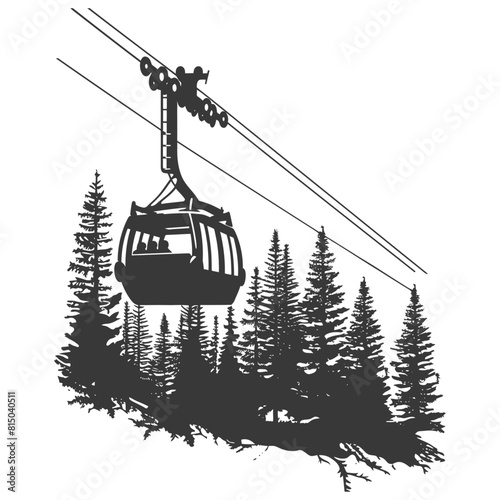 Silhouette Aerial tramway black color only