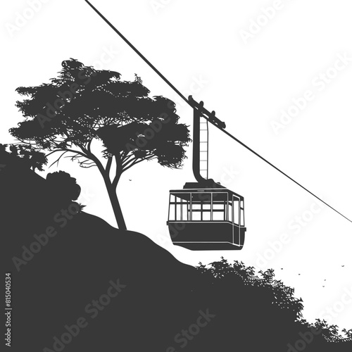 Silhouette Aerial tramway black color only