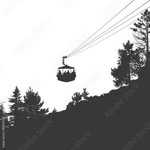 Silhouette Aerial tramway black color only