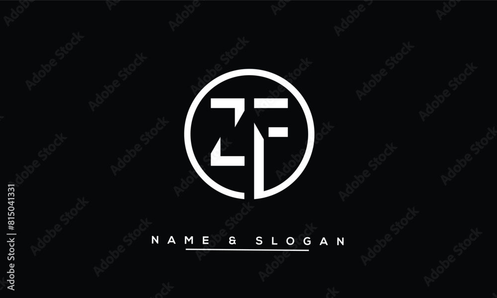 ZF, FZ, Z, F Abstract Letters Logo Monogram ZF, FZ, Z, F Abstract Letters Logo Monogram