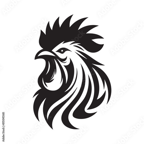 Rooster head  Silhouette vector
